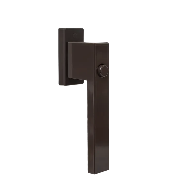 Window handle with a button - Dublin (brown RAL8019)