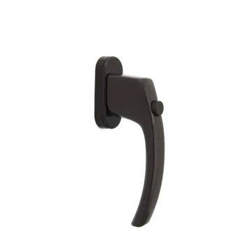 Window handle with a button (brown)